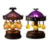 xiaobudian Ghost Carousel Light, Halloween Night Gothic Stained Glass Shade with Floating Ghosts/Pumpkins, Spooky Table Lamp for Bedroom Home