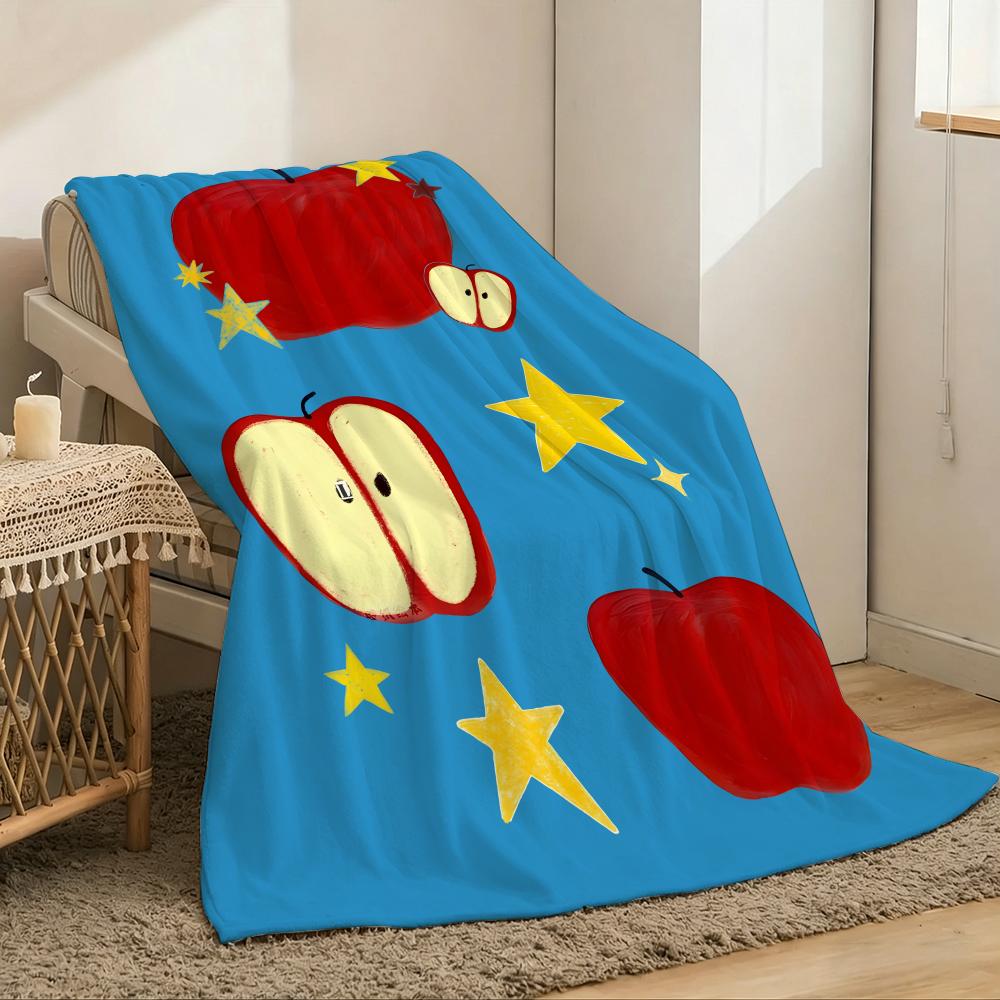 Simple attractive apples Throw Lightweight g Flannel Blanket Soft Skinfriendly for Summer Cooling