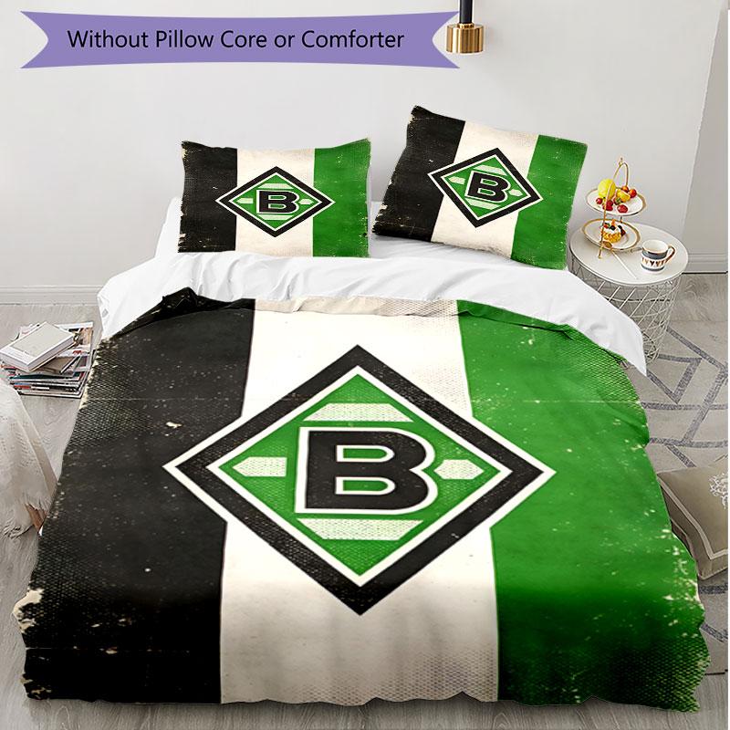 Parure de lit 3 pièces avec housse de couette (1*Housse de couette + 2*Taie d'oreiller, sans noyau), Ensemble de literie doux toutes saisons imprimé Borussia Mönchengladbach, Cadeau de décoration pour chambre à coucher à la maison