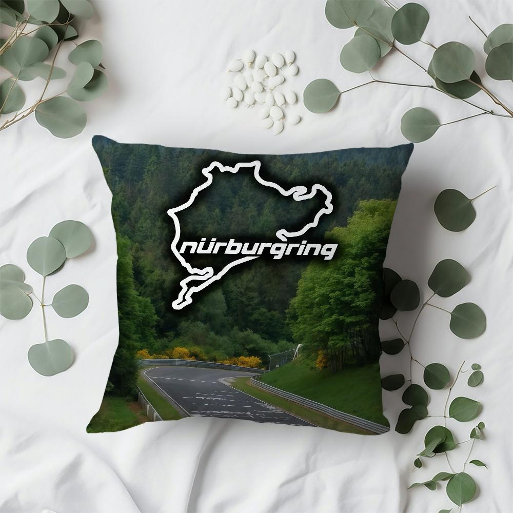 N-Nurburgring Race Track Car Cushion Cover For Sofa Car Office Cafe Soft And Comfortable Double-Sided Printing Pillow Cover