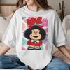 Liebe Mafalda Blumen T-Shirt Unisex Unisex Cartoon Großartig Reine Baumwolle T-Shirt Rundhals Kurzarm T-Shirt Druck Kleidung
