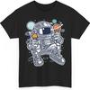 BUCK & SKIN Astronaut Ice Cream Graphic Unisex Heavy Cotton T-Shirt, Black