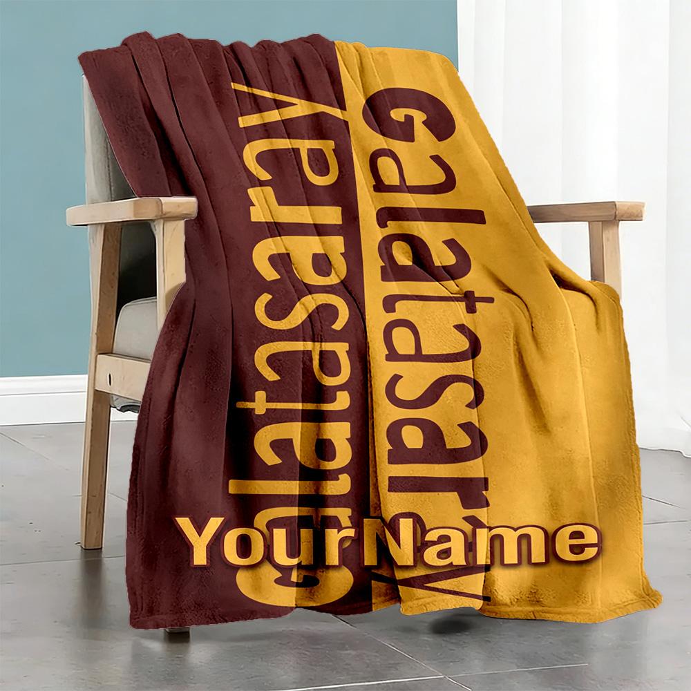 Galatasaray 112 Customize Your Name Blanket Multi-purpose Customizable Blanket Soft Warm Cozy Versatile for Bed Picnics Office Living Room