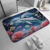 Deep Sea Dolphin Print Mat for Front Door Entrance Floor Decor Washable Carpet Non-slip Easy Clean Rug Bedroom Decoration