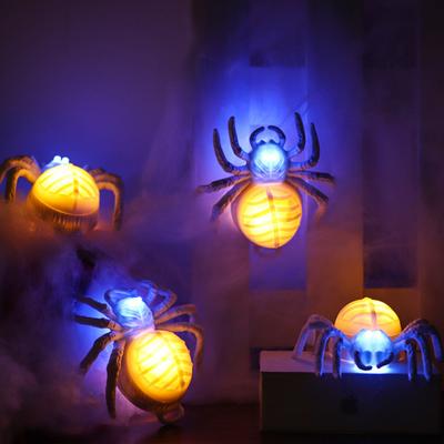2/3/5 szt. Halloweenowe świecące światło dwukolorowe LED w kształcie pająka lampka nocna przenośna lekka dekoracja Halloween