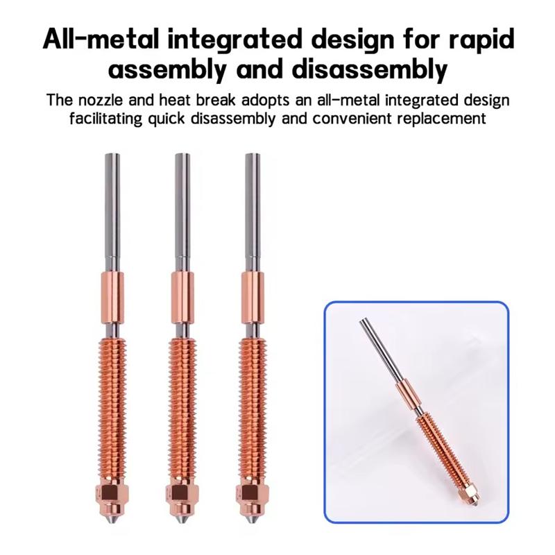 Pièces d'imprimante 3D pour Creality K2 Plus Kit de buse à échange rapide Buse en acier trempé Conception entièrement métallique pour buse d'imprimante 3D K2 Plus