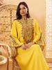 AB421 Elegant Embroidered Middle Eastern Pullover Robe - Arabic Jalabiya Dress