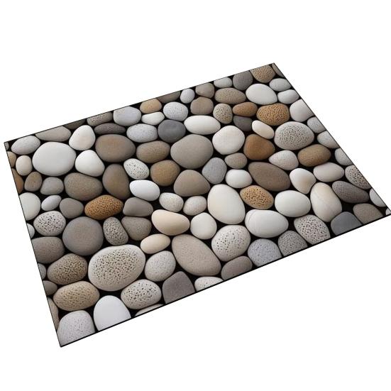 Golvmatta Halkfri Badrumsmatta med Grov Yta Gummiprickar på Baksidan Mjuk Beröring Diatomitlera Snabbtorkande Dräneringshål Badrumsmatta