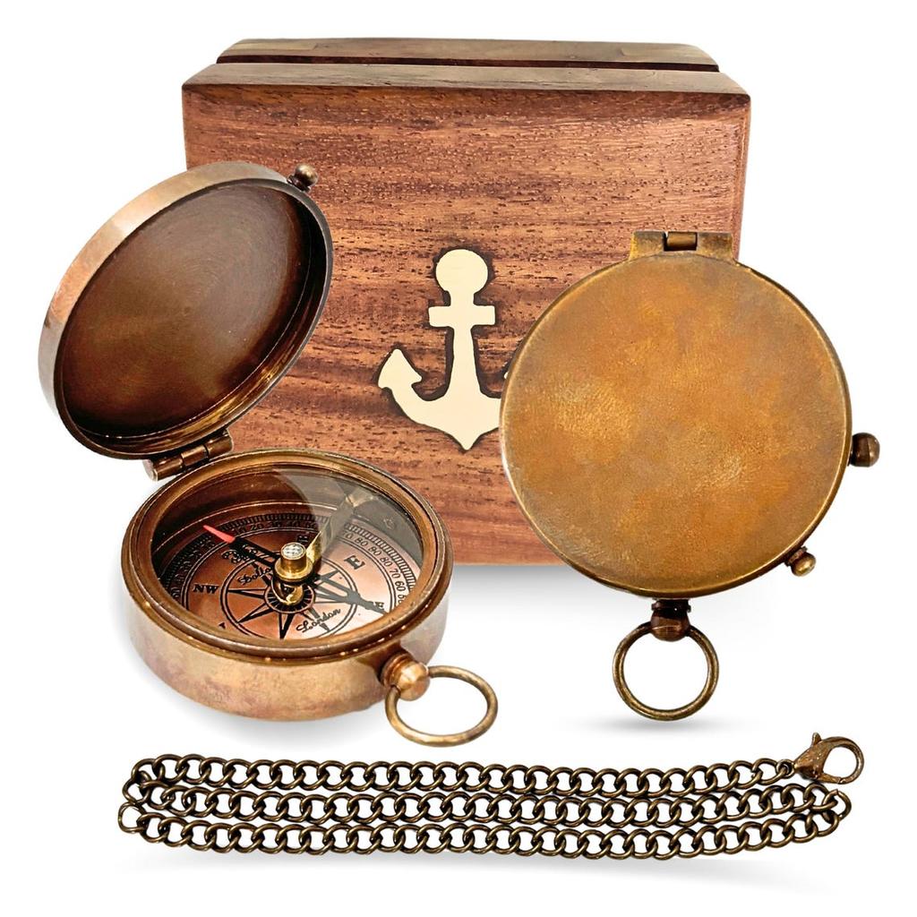 

Латунный компас Подарки на годовщину для мужчин Латунный компас Подарок на день рождения для папы Подарок жениху для него Рождественские подарки