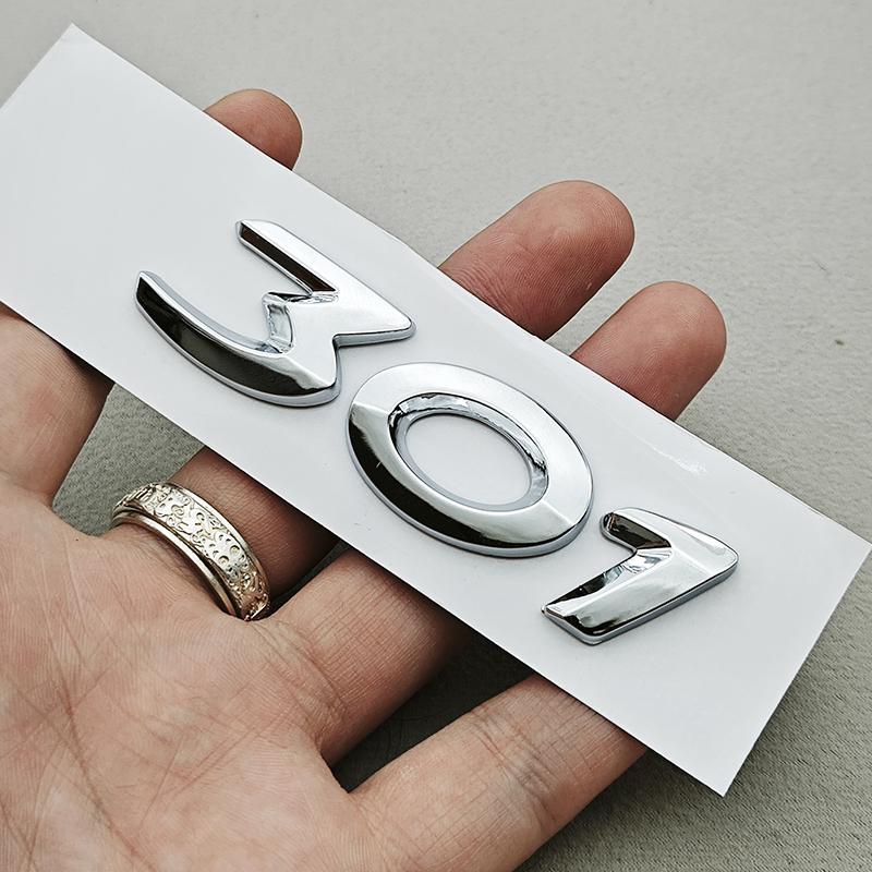 OQUP8 For Peugeot 308 307 301 Car Sticker Emblem Badge Logo Rear Trunk Hood Auto Decal Black Chrome Lettering Exterior Accessories