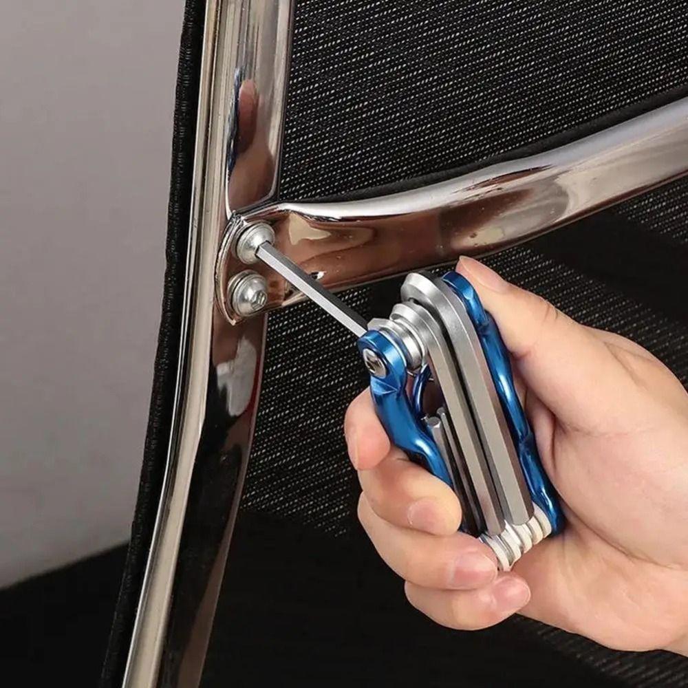 

Screwdriver Portable Folding Hex Wrench 8 in 1 Hex Key Automotive Maintenance Style-A