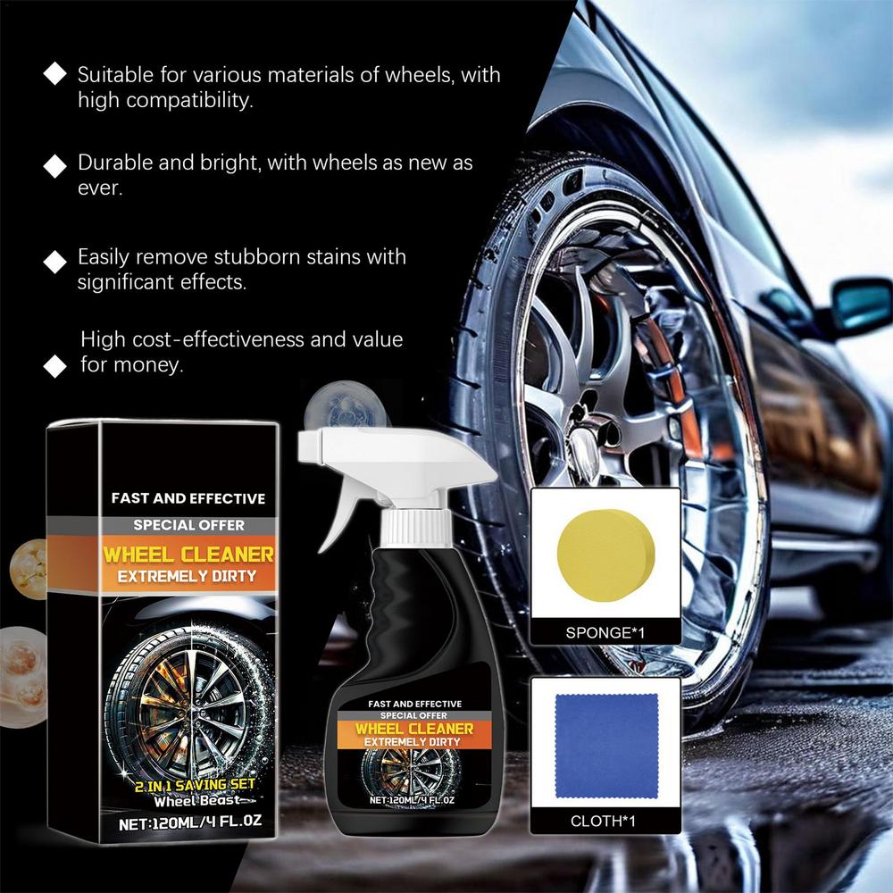 Wheel Cleaning Spray Remove Car Wheel Tire Dirt Spray Cleaner Ensures Driving Safety Tyre Grease And Brake Dust Cleaner For