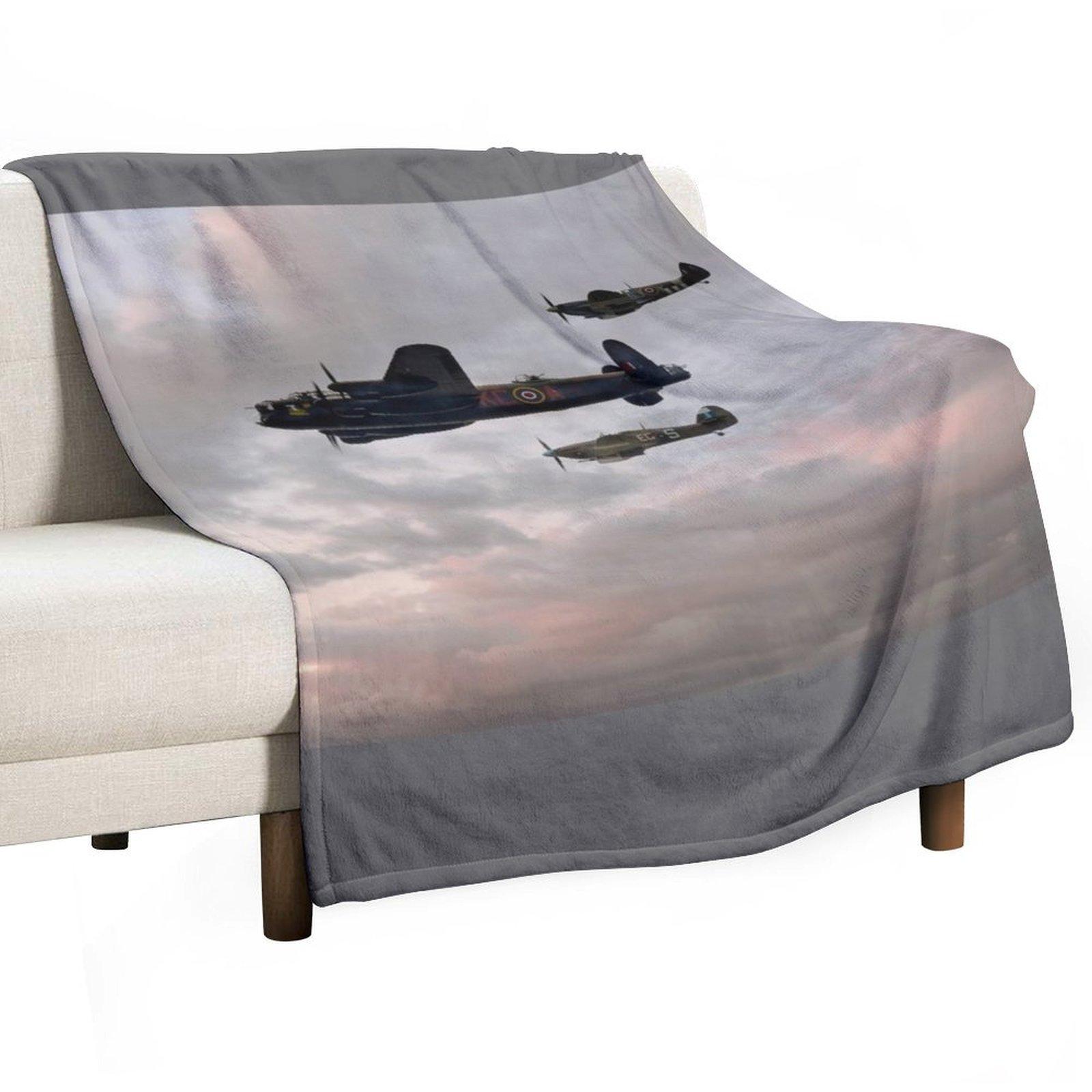 Battle of Britain Memorial Flight Throw Blanket Shaggy Plaid on the sofa Kid S Flannel Fabric Blankets 30x40in
