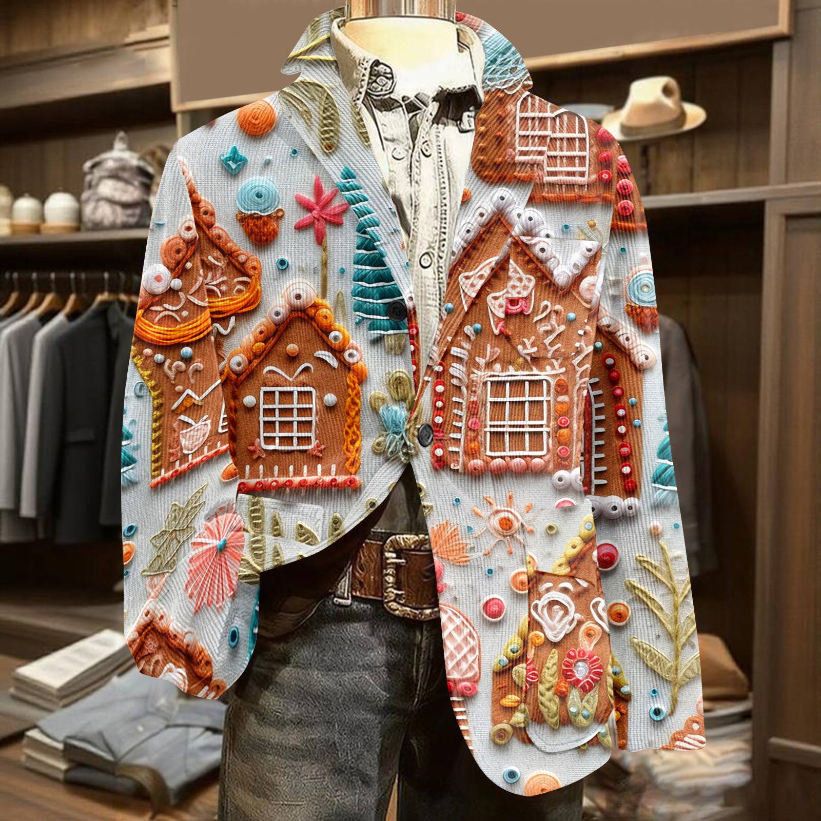 

Мужской вельветовый теплый пиджак-кардиган с принтом и карманами, мужской повседневный костюм XXL