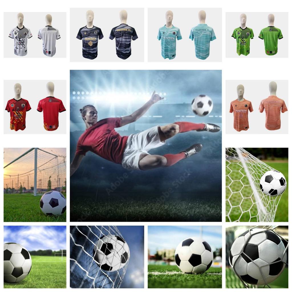 Thailand FOOTBALL League SOCCER Club Yasothon FC United TEAM Training JERSEY SHIRT Print Round Neck Unisex Men Women Quick Dry Short Sleeve Uniform