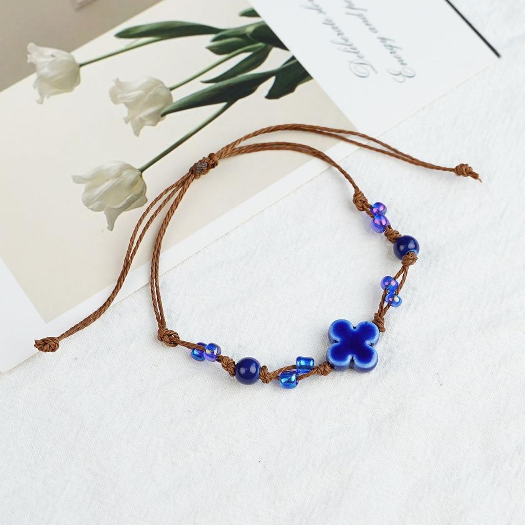 Ceramic beaded bracelet small fresh ancient style national style simple bracelet summer
