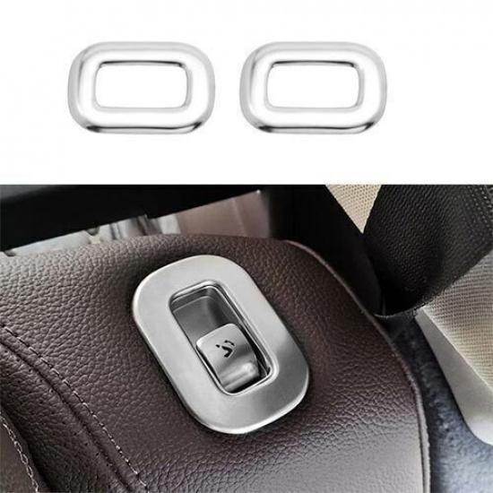 Silver 2pcs Rear Seat Switch Frame Trim Fit For Benz 2020-2022 GLE GLS Titanium