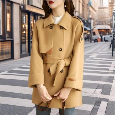 Updated Autumn Windbreaker Korean Style Slim Leisure and Versatile Relaxed Fit Commuter Woolen Jacket for Women