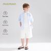 Mucmukn Kids' Linen Cotton Striped Casual Shirt Jacket