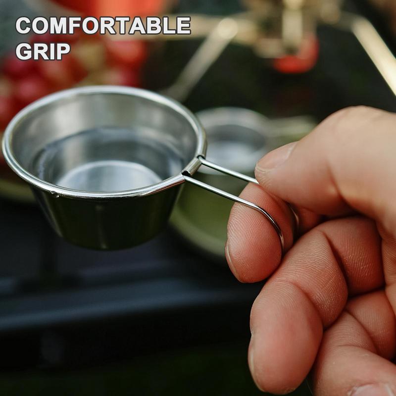 Metal Cups 50ml Mini Wine Glass Set 4x Small Portable Mugs Equipment For Mountaineering Backpacking Tea BBQ Outdoors Kitchen
