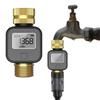 Brass Inlet Digital Water Flow Meter IPX5 Waterproof Digital Water Meter  Lawn Garden
