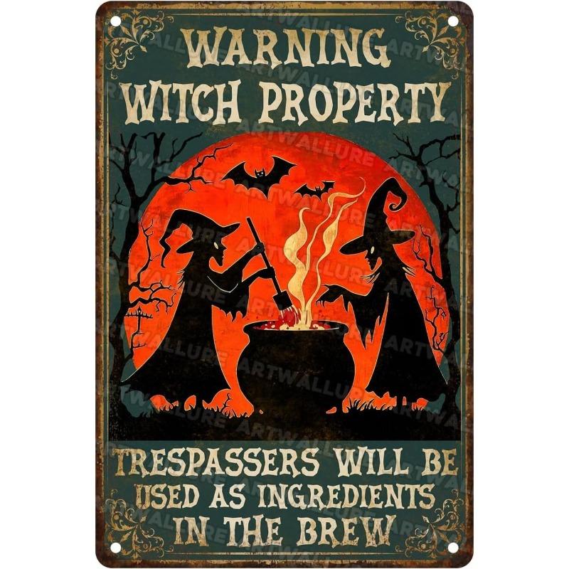 Halloween Metal Wall Sign Spooky Decor 20x30cm