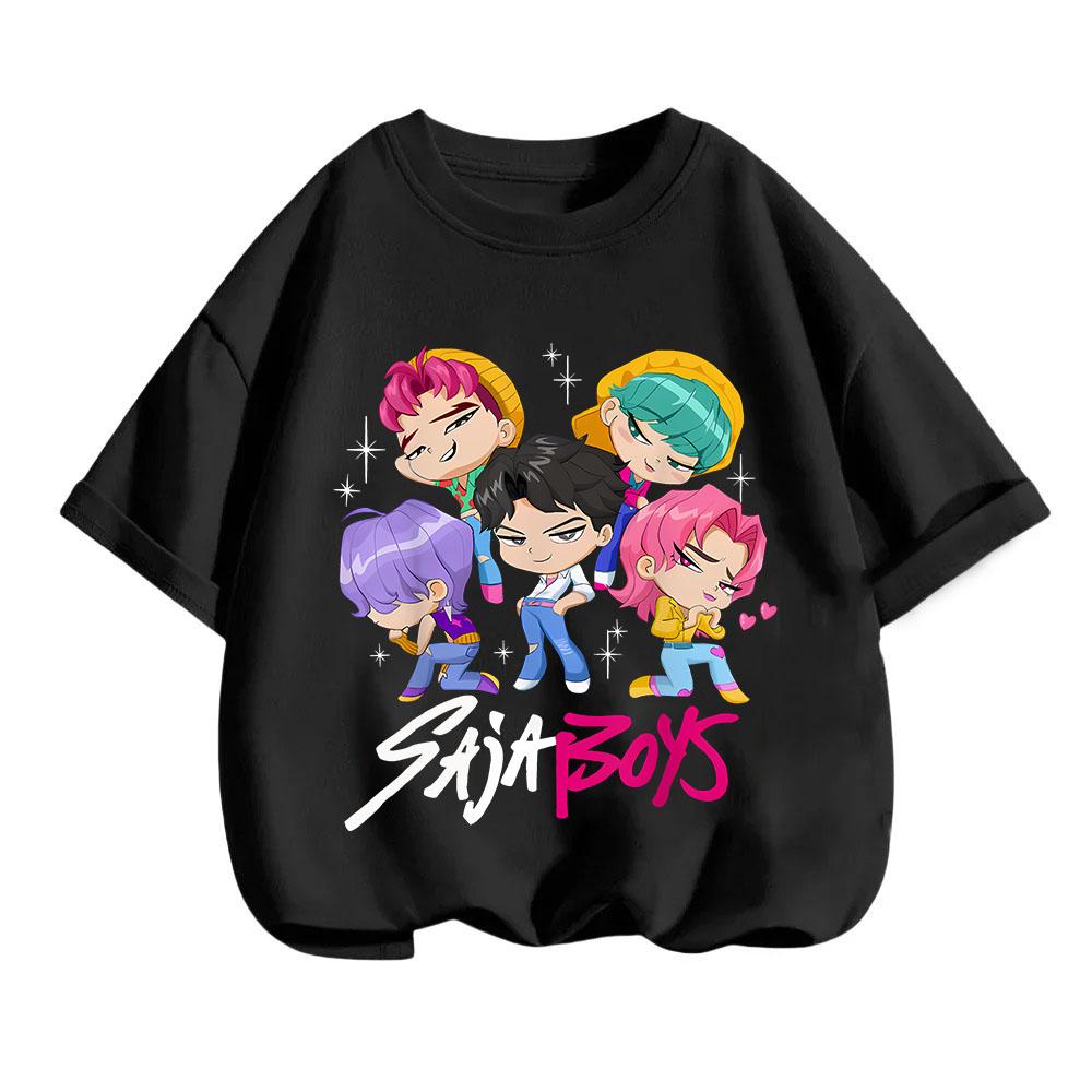 Kpop Lovci démonů Dětské oblečení Tričko s krátkým rukávem Roztomilé Kpop Lovci démonů Tygří Harajuku Tričko pro kluky a holky