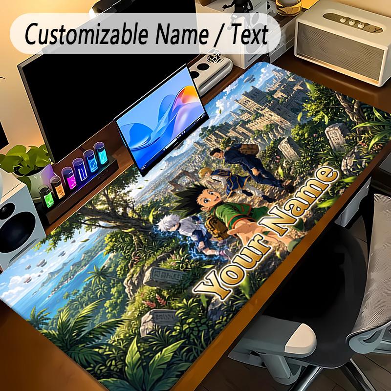 Großes MauspaddHunter × Hunter Benutzerdefinierter Name Text Personalisierte Schreibtischmatte Rutschfeste Gaming-Matte