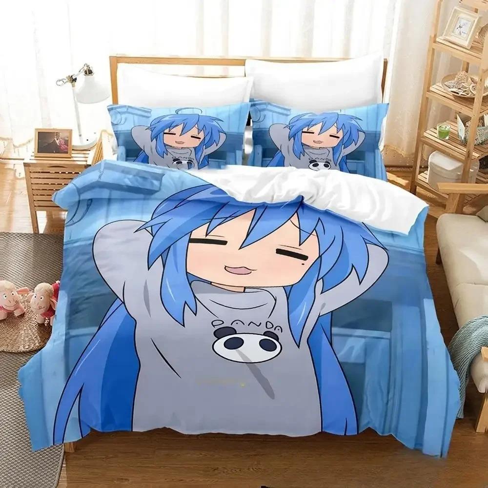 3D Anime Konata Izumi Lucky Star Bettwäsche-Set Bettbezug Bettset Steppdeckenbezug Kissenbezug Steppdecke King Queen Size Jungen Erwachsene