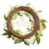 Artificial Hydrangea Wreath with Hello Sign for Indoor Outdoor Wall Door Decor 40cm Silk Flower Ring for Home and Party Setting