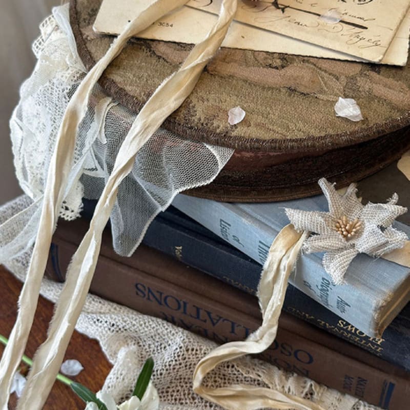 

JAMMER Corsage linen tie [2 colors] natural