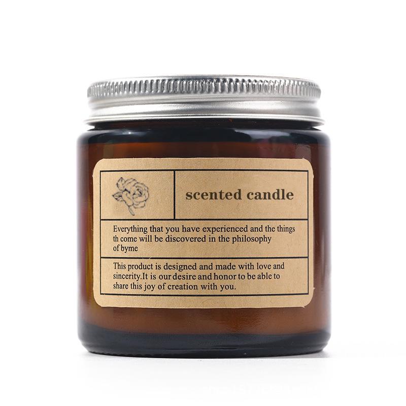 Brown Glass Aromatherapy Candle Without Handmade Fragrance Plant Wax Ins Essential Oil Souvenir