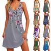 Dámské ležérní letní šaty s kapsami letní boho plážové šaty květinové halenky pro ženy trička šaty s výstřihem do V, volné tílko