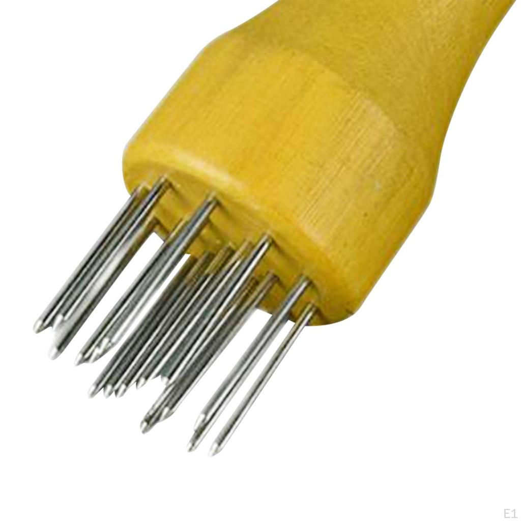 Meat Tenderizer Sharp Pins with Wooden Handle, Kitchen Cooking Tool, for Marinade Tenderizing Turkey