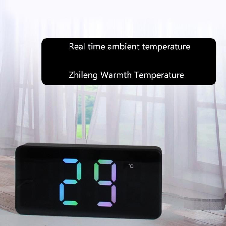 Makeup Mirror Clock RGB Color LED Voice Alarm Timer 5-min Snooze and Auto Dimmer