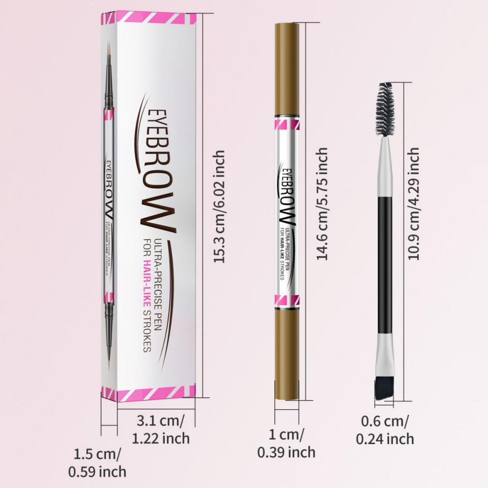 Waterproof Dual-Ended Eyebrow Pen and Eyebrow Brush