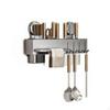 Kitchen Utensil Holder, WallMounted Organizer, SpaceSaving Rack Gunmetal Gray 30cm