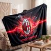 AC Milan Personalized Fleece Blanket With Football Logo, Custom Name Text Soft Warm Home Throw Blanket