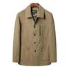 Veste en Coton Homme Printemps et Automne Veste Business Casual Vêtements de Papa Veste à Boutons et Revers Vêtements pour Homme