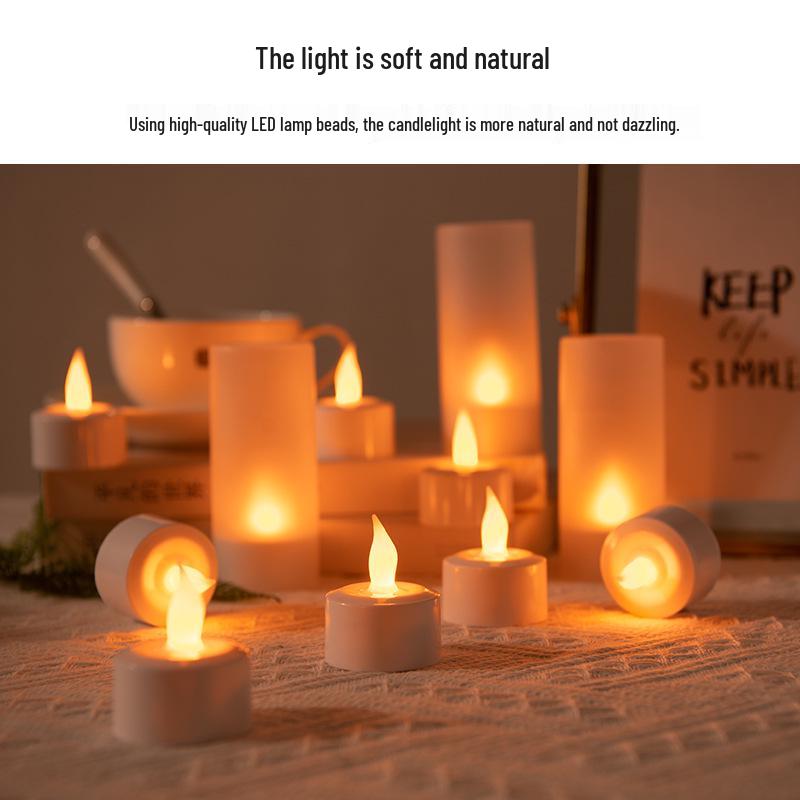 LED Rechargeable Candle Lights: Flame Simulation Christmas Tea Light Decorations