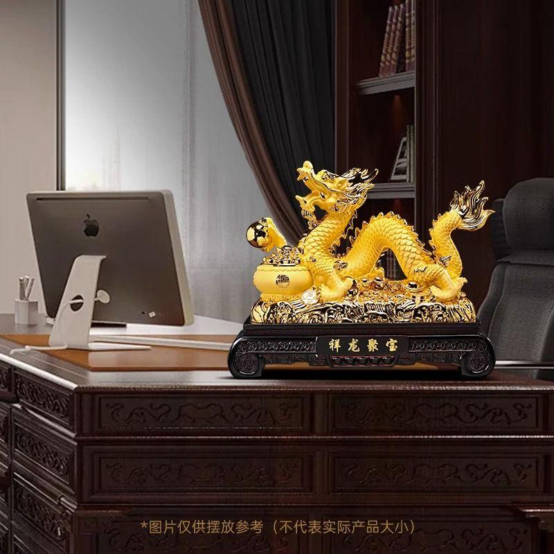 Fengshui Goldener Drache Ornamente Ziehen Reichtum und Wohlstand an Wohnzimmer Foyer TV-Schrank Bürodekoration Eröffnungsgeschenk