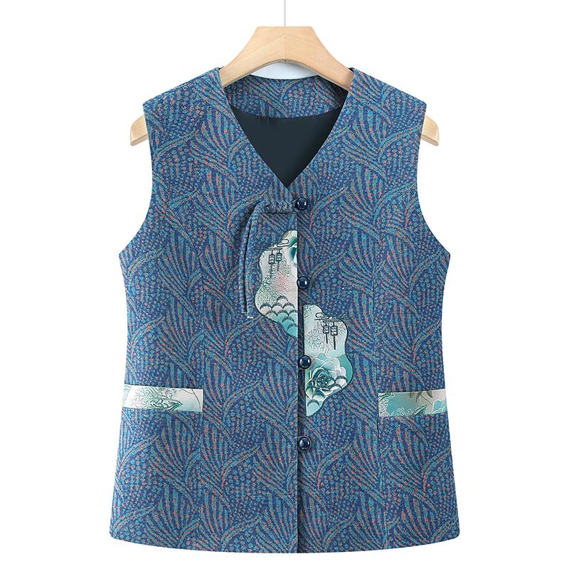 

Women s Chinese Style Summer Cardigan - Spring Vest for Middle-Aged & Elderly XL for 80-95 lbs