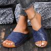 Fashion Summer Med Heels Slippers Women 2024 Open Toe Platform Beach Shoes Woman Outdoor Non-Slip Wedges Sandals Light Casual Flip Flops