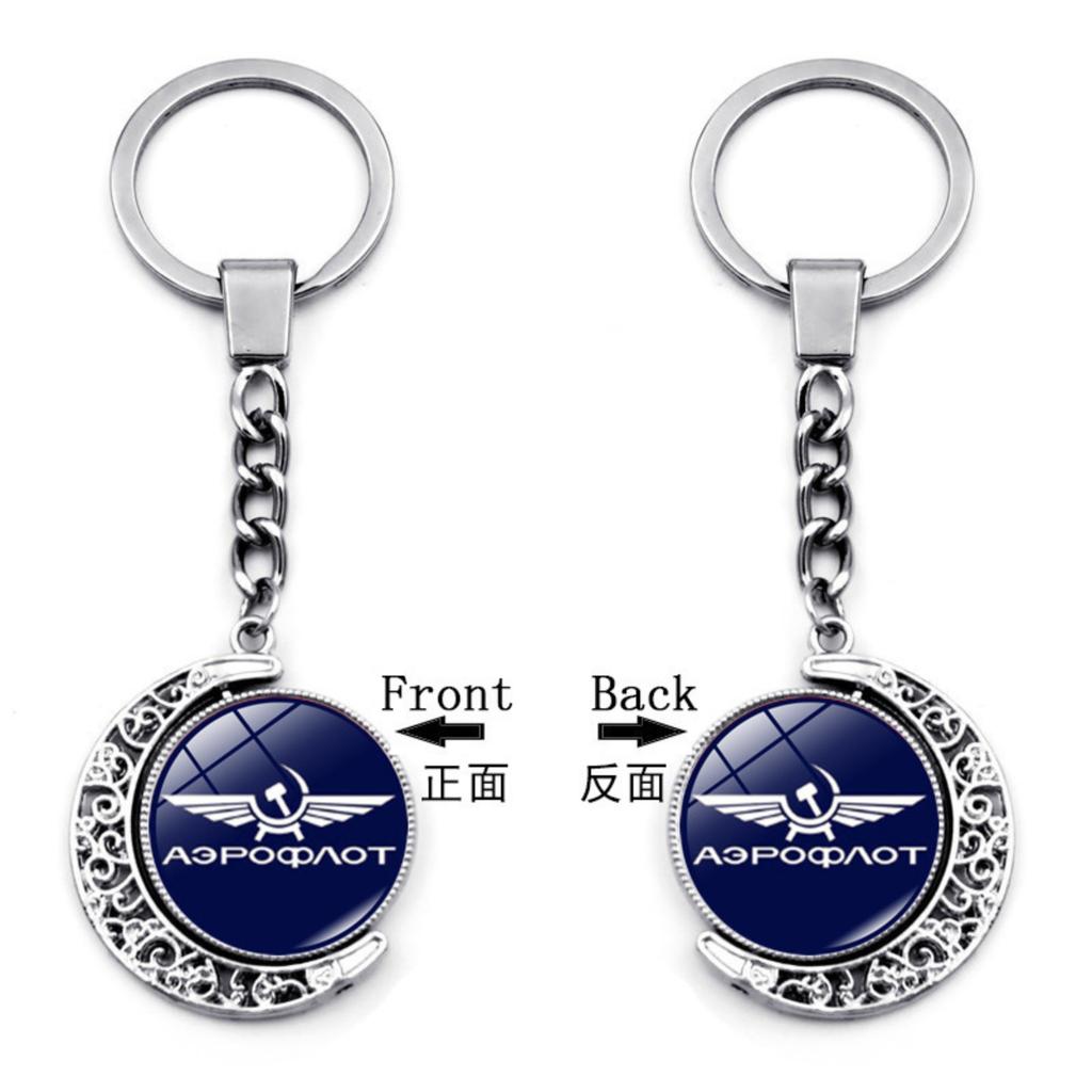 Pendant Keychain Bag Charm Double-sided Rotating Key Ring