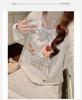Spring & Autumn Maternity Slimming Long Sleeve Round Neck Princess Nightdress with Breast Pads, Wearable Outdoors