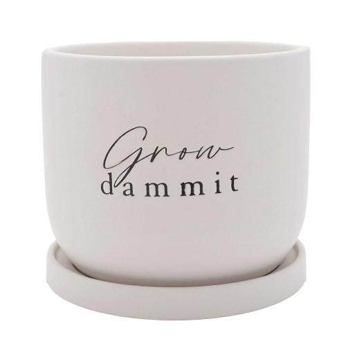 Country Living Grow Damn It Ceramic Plant Pot