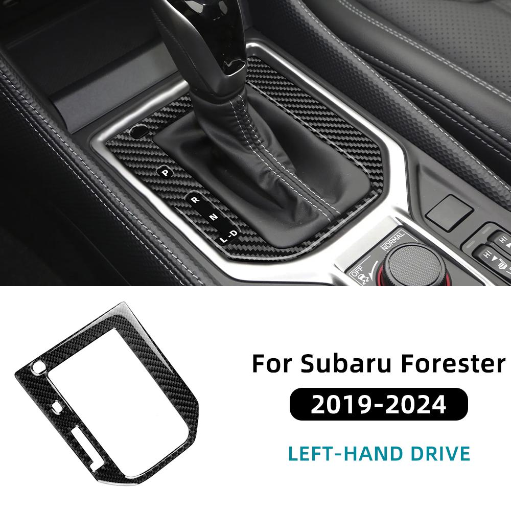 For Subaru Forester 2024 Real Soft Carbon Fiber Sticker LHD RHD Car Automotive Gear Shift Panel Frame