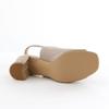 Himiko Chunky Heel Covered Sandals/643203 Beige 220