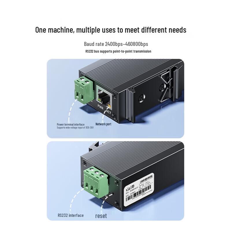 SAMZHE DIN Rail RS232 to Ethernet Serial Server