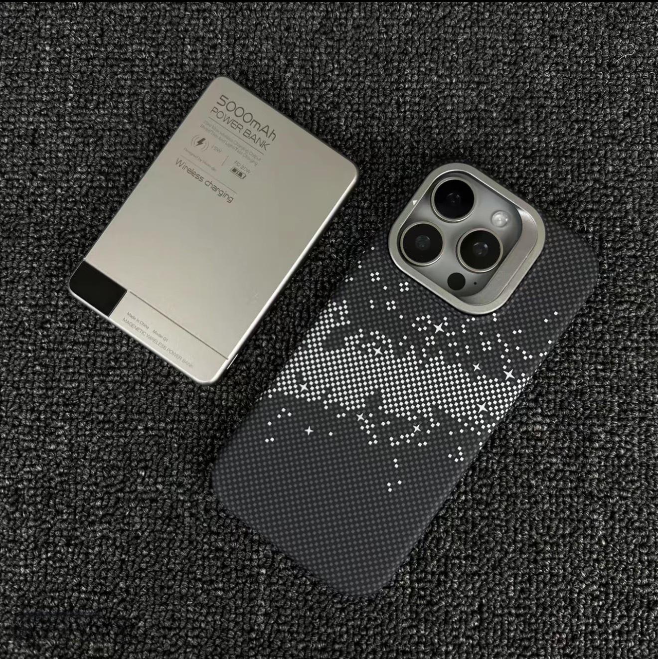 

iPhone 16 PRO MAX Starry Sky Kevlar Magnetic Case with Apple 15 Lens Stand & Anti-drop Protection 14 PRO